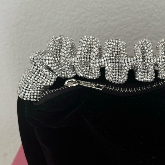 Velvet Black Crystal Small Evening Bag - Picture 4 of 4